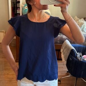 francesca's preppy blouse dark blue Size S